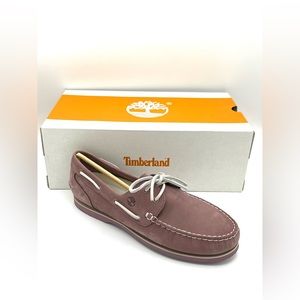 Timberland Women's Classic Amherst 2 Eye Slip On Purple Boat Shoes Size 11M New